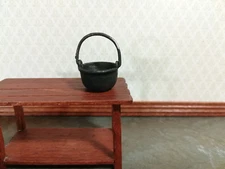 Dollhouse Black Cauldron Half Scale 1:24 Black "Cast Iron" Pot with Handle