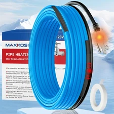 MAXKOSKO 30FT Pipe Heat Tape for Water Pipes Built-in Thermostat  120V  5w/ft