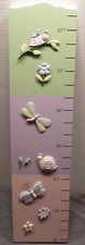 Wood Hanging Height Chart 23" to 5'1" 3D Raised Emblems Pastel Baby Shower Gift