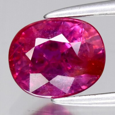 1.20ct 6.5x5.2mm Oval Natural Unheated Purplish Red Ruby Gemstone