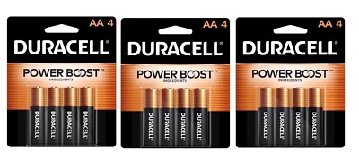 3 ~ Duracell Power Boost Ingredients CopperTop AA 1.5V Alkaline Batteries 4 pk