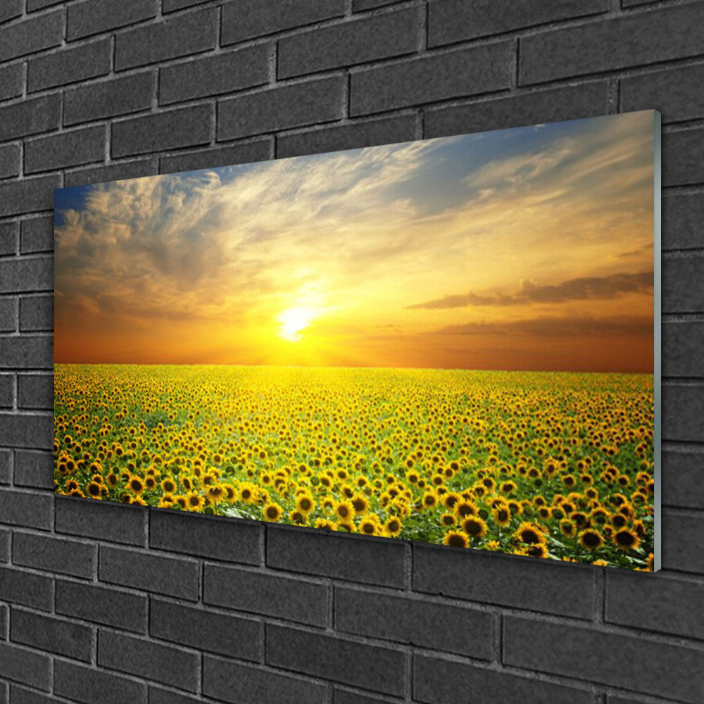 Image sur verre Tulup 100x50 cm finition premium collection nature Tournesols