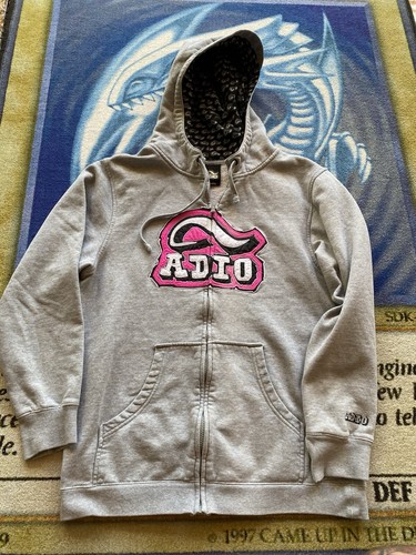 Vintage 90s Y2k Adio Zip Up Hoodie Sz Medium JNCO Volcom Quicksilver Billabong