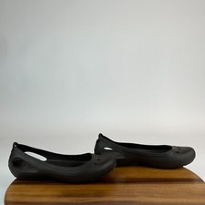 Womens Crocs Kadee Brown Comfort Casual Cutout Ballet Flats Shoes Size 9 M GUC