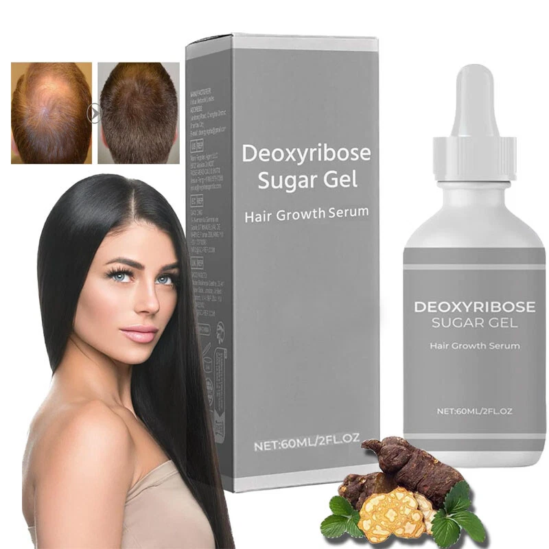 Gel de azúcar desoxirribosa 5 piezas crecimiento del cabello, suero desoxirribosa para la pérdida del cabello 60 ml Foto 2 de 4