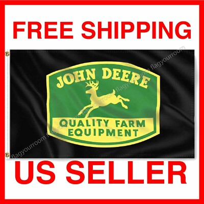 #ad John Deere 3x5 ft Banner Premium Flag Quality Farm Equipment Tractor Garage Sign $13.98