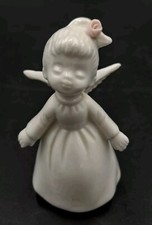 Vintage SCHMIDT BROS KISSING ANGEL Figurine Porcelain Girl Enesco 3" Christmas