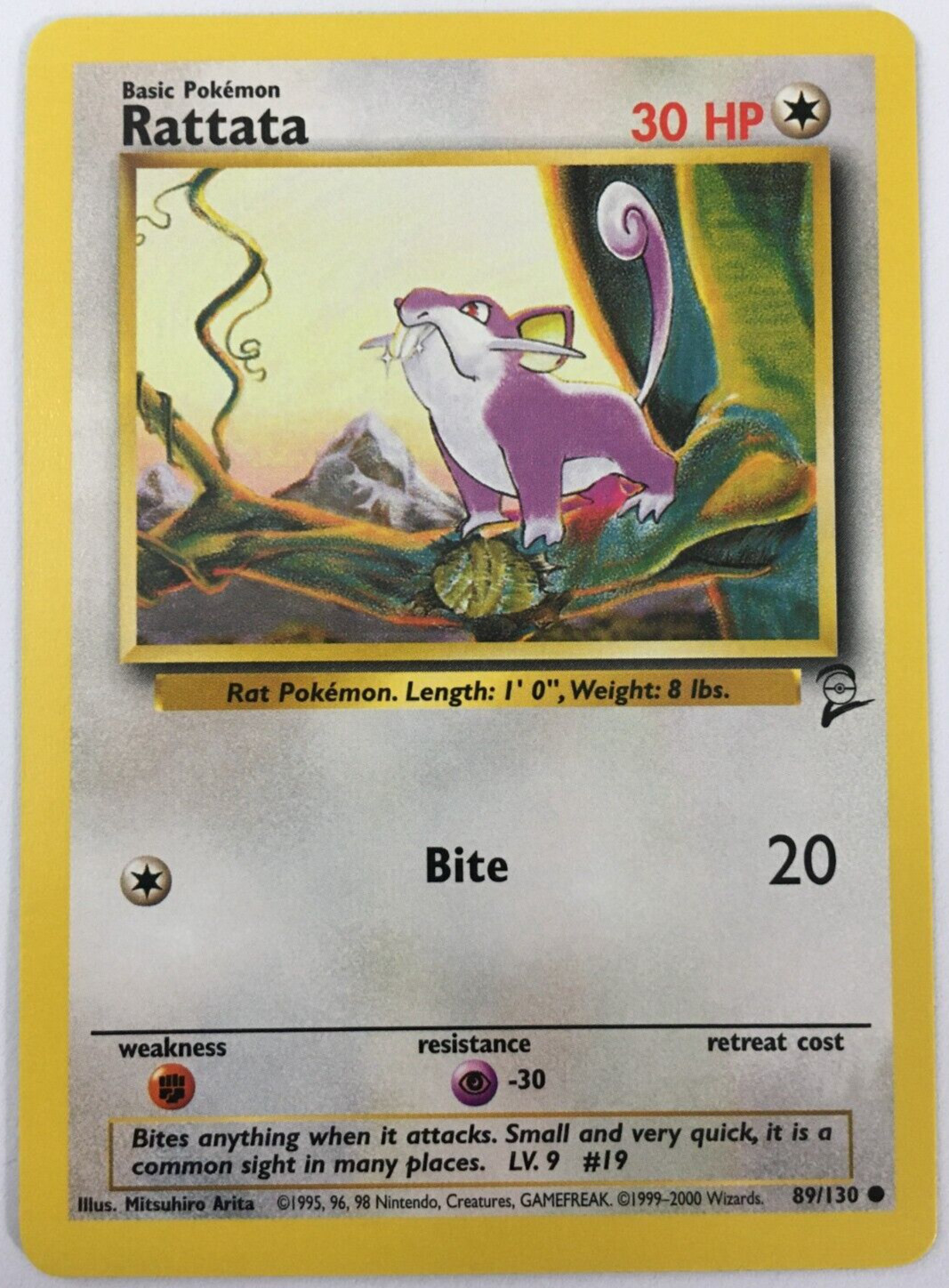 POKEMON RATTATA 89/130 BASE SET 2 COMMON NEAR MINT