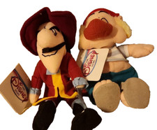 Disney Store Peter Pan Mini Bean Bag Plush Set W/ Tags Captain Hook and Mr. Smee