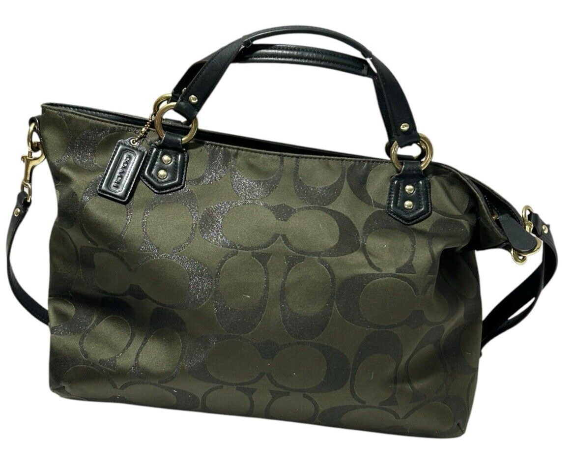 LARGE COACH F1382-F26241 CAMPBELL SIGNATURE METALLIC IZZY SATCEL