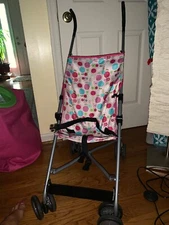 Cosco Girls or Baby Doll Stroller Lollipop Circles FUN in SUN It Folds Up ❤️tw4j