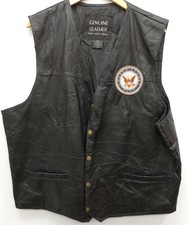 Navarre Women''s Black Size 3x Leather Button-down Vest