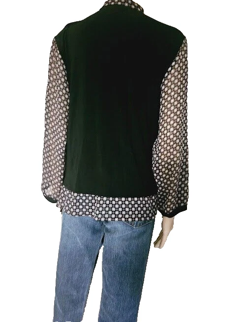 Blusa para mujer Claudia Richard negra manga larga cuello falso talla XL Foto 2 de 4