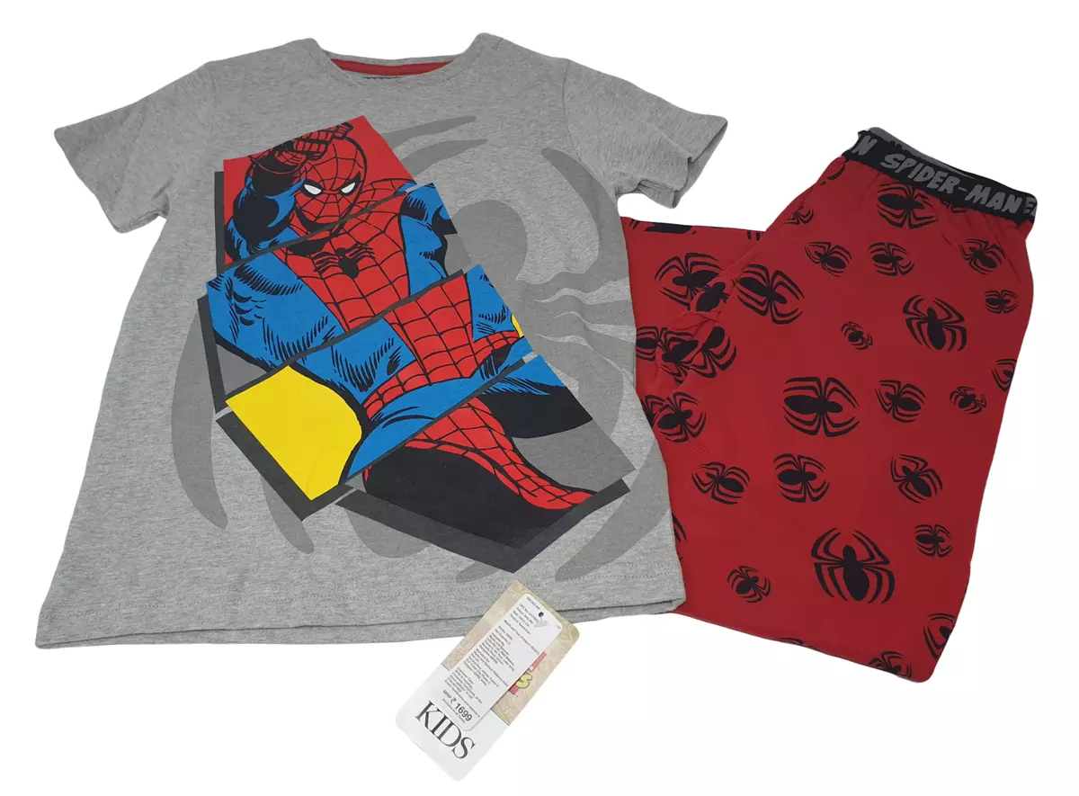 Ex M&S Marks and Spencers Marvel Spiderman Kids Pyjamas PJs 7-8 9-10 11-12  NEW