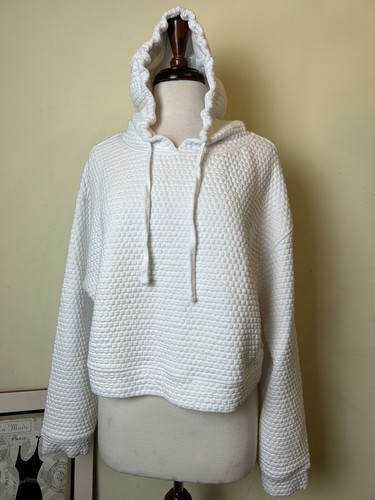 Eleven By Venue Williams K Swiss Hoodie Women Size XL Cropped White Organic - Picture 2 of 9
