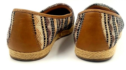 BOC Born Concept Women's Flat Canvas Abstract Print Beige Brown Shoe US 9M - Picture 7 of 8