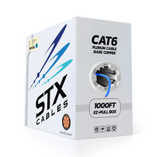 CAT6 CMP Bare Copper Solid Plenum 1000ft 550Mhz 23AWG Network Cable