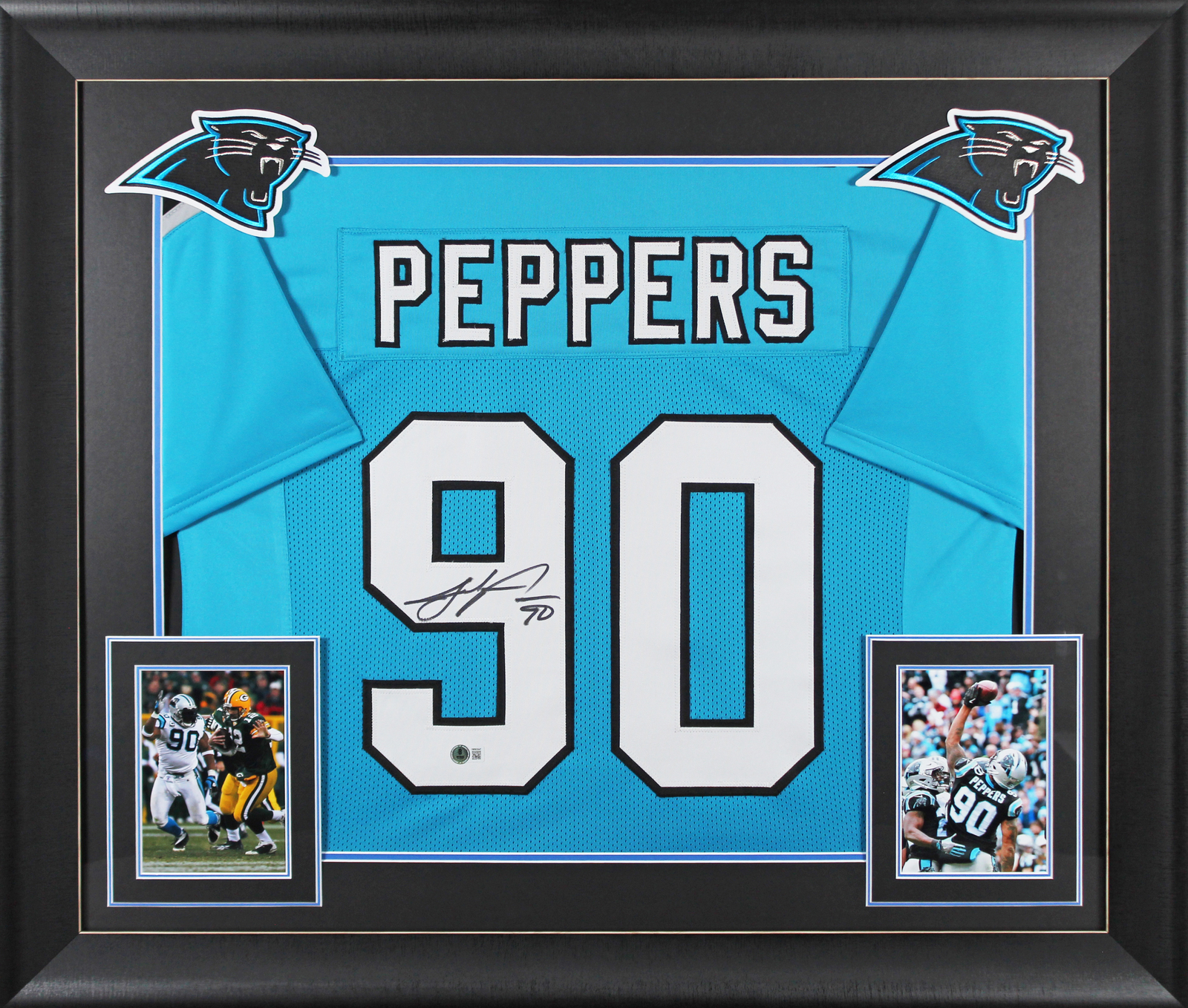 Julius Peppers Autographed Signed Authentic Blue Pro Style Framed Jersey Beckett Witnessed 