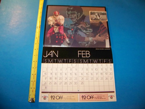 Pizza Hut Vintage 1981-82 Football & Other Sports Calendar with Coupons - Picture 4 of 9