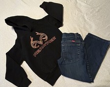 Boys 2pc Outfit Youth Medium Black RealTree Hoodie Wrangler Jeans