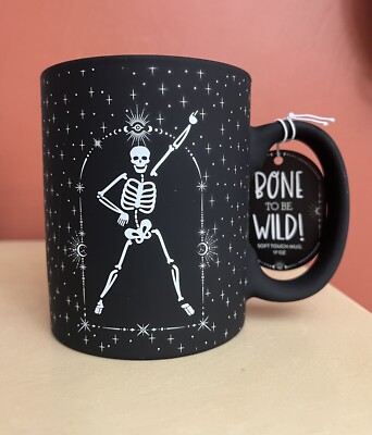 Halloween Dancing Skeleton Mug Sunday Morning Bone To Be Wild Soft Touch New