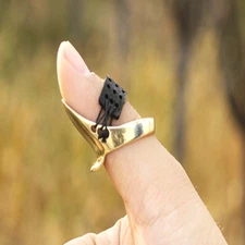 2pcs Archery Hunting Finger Gear 18/20/22/24mm Copper Thumb Ring Fingerguards