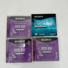 Sony Handycam DVD-RW Lot Of 4 30 Min 1.4GB Single Sided Monoface NEW