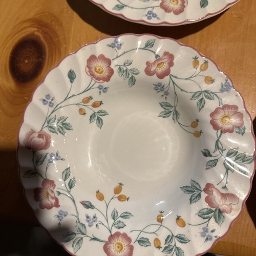 Set Of 5 Churchill Briar Rose Rimmed Soup Bowls 8.75” England See Photos - Picture 2 of 8