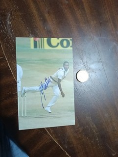 Malcolm Marshall West Indies hand signed postcard