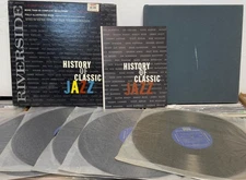 RIVERSIDE HISTORY OF CLASSIC JAZZ 5LP BOX SET~NM-~BOOK~BROONZY~BECHET~ARMSTRONG