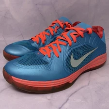 NIKE Lunarlon Rose Classic Gym Sneakers Blue Orange Men's Size 14 M 511368-404
