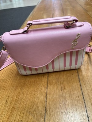 Women's Trendy Piano-Shaped Crossbody Handbag Purse With Embroidered Music Note
