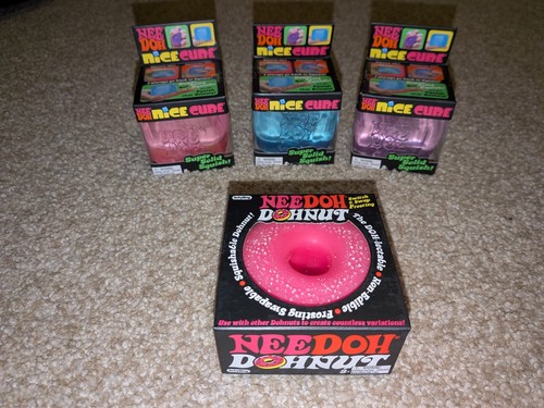 4x Pink Sprinkles NeeDoh Jelly Donut Squishy Bonito Cubo Jellie Dohnut Estrés - Imagen 1 de 3