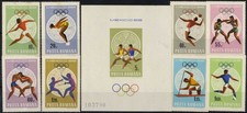 Romania 1968 Olympic Games, Mexico City / Athletics, series + block, MNH, OG d