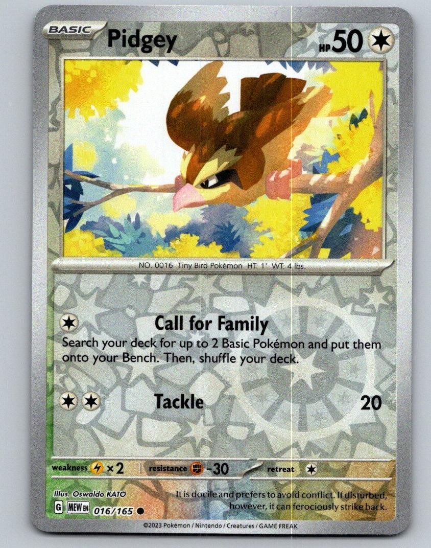 Pokemon TCG 151 - Pidgey 16/165 Reverse Holo Common