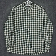 Barbour Shirt Men's XL Green Plaid Flannel Malcolm Button Down Long Sleeve