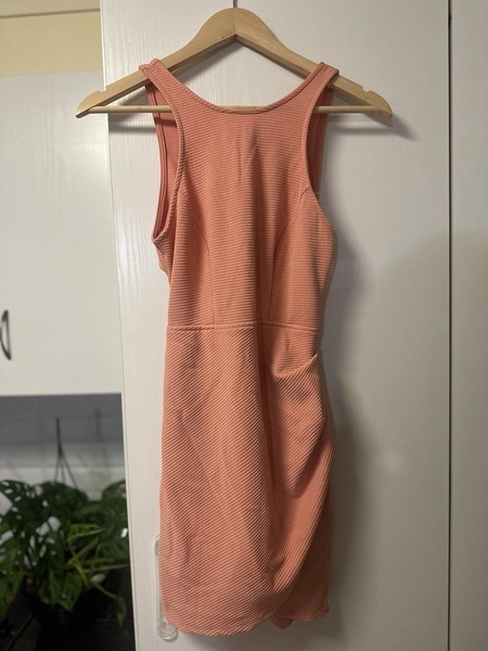 Bardot Pink Bodycon Mini Dress V-Neck Cut-Out Strappy Sleeveless - Sz 8