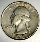 1936 -S Washington 90% Silver Quarter VF Very Fine Condition 25c US Coin- 3836