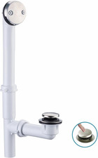 Tubular Bath Tub Drain Kit 1-1/2" with Brushed Tip-Toe Bathtub Drain Stopper, T