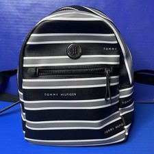 Tommy Hilfiger Mochila Rayas Hombro Blanco y Negro Bolso Cartera Nuevo sin Etiquetas