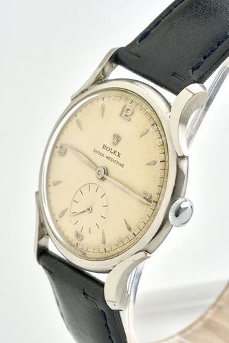 Rolex Swiss ‘1947’ Ref 4542 Rare Collector Flared Lug Gents Steel Vintage Watch