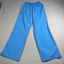 Dickies Cargo Scrubs Womens Small Blue Straight Leg Pull On Medical Pants
