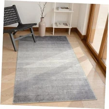  Washable Grey Area Rug 3x5, Modern Ombre Entry Rug Throw Rugs for Living 