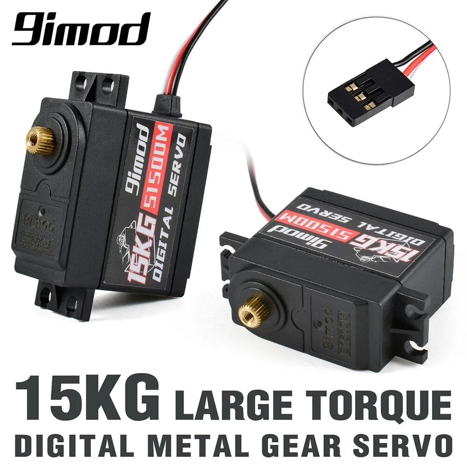 9imod S1500M 23KG Metal Gear Digital Steering Servo Motor for 1/8 1/10 RC Car - Image 2 of 4