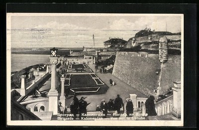Ansichtskarte Belgrade, Kalemegdan, Vue sur le Danube 1936 