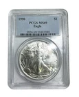 1990 PCGS MS69 American Eagle 1oz .999 Silver Liberty
