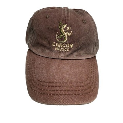 Cancun Mexico Hat Cap Mauve Pink dKps Gorras Cotton Hook & Loop GUC-