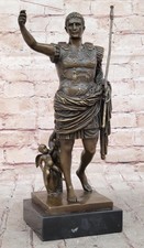 Imperatore Augusto Cesare enorme casa Roma statua guerriero bronzo scultura marmo senza prezzo di riserva