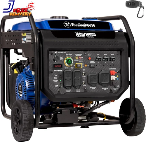 10000 Peak Watt Portable Open Frame Inverter Generator Remote Electric Start