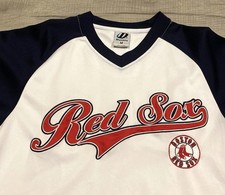 Dynasty Mens Boston Red Sox Baseball Jersey Shirt M Short Sleeve V Neck